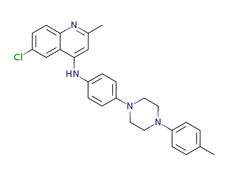 Molecular Structure of 87602-48-0 ((6-Chloro-2-methyl-quinolin-4-yl)-[4-(4-p-tolyl-piperazin-1-yl)-phenyl]-amine)