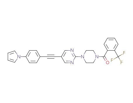 (4-{5-[2-(4-(1H-pyrrol-1-yl)phenyl)-1-ethynyl]-2-pyrimidinyl}piperazin-1-yl)-(2-trifluoromethyl-phenyl)methanone