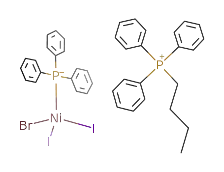 {C<sub>18</sub>H<sub>15</sub>PC<sub>4</sub>H<sub>9</sub>}{NiJ<sub>2</sub>Br(Triphenylphosphin)}