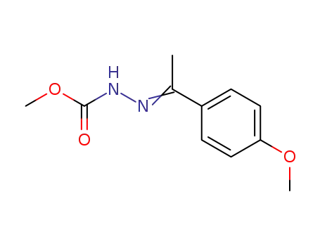 Molecular Structure of 337924-89-7 (Hydrazinecarboxylic acid, [1-(4-methoxyphenyl)ethylidene]-, methyl
ester)