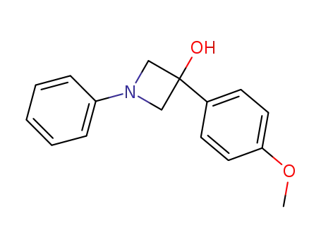 Molecular Structure of 62082-46-6 (3-Azetidinol, 3-(4-methoxyphenyl)-1-phenyl-)
