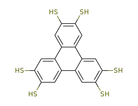 Molecular Structure of 100077-38-1 (2,3,6,7,10,11-triphenylene-hexathiol, triphenylene-2,3,6,7,10,11-hexathiol, 2,3,6,7,10,11-triphenylenehexathiol, triphenylene hexathiol, THT)