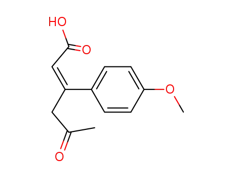 Molecular Structure of 67075-00-7 (2-Hexenoic acid, 3-(4-methoxyphenyl)-5-oxo-)