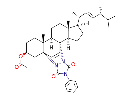 Molecular Structure of 28421-56-9 (3β-acetoxy-5α,8α-(4-phenyl-1,2,4-triazolidine-3,5-dione-1,2-diyl)ergosta-6,22-diene)
