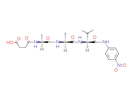 Molecular Structure of 61043-47-8 (L-Valinamide,N-(3-carboxy-1-oxopropyl)-L-alanyl-L-alanyl-N-(4-nitrophenyl)-)