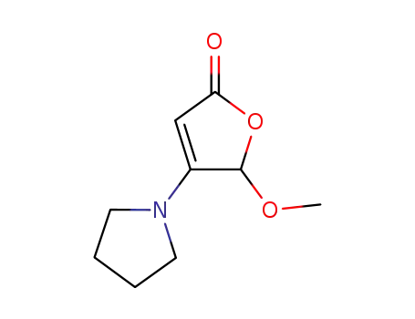 Molecular Structure of 86911-73-1 (2(5H)-Furanone, 5-methoxy-4-(1-pyrrolidinyl)-)