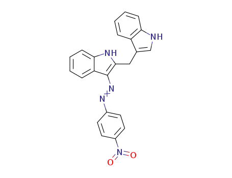 Molecular Structure of 61844-14-2 (1H-Indole, 2-(1H-indol-3-ylmethyl)-3-[(4-nitrophenyl)azo]-)