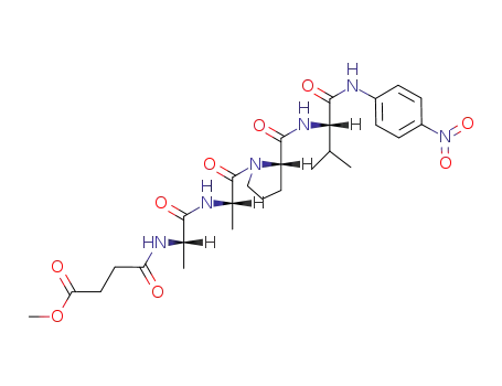 Molecular Structure of 70967-90-7 (N-METHOXYSUCCINYL-ALA-ALA-PRO-VAL P-NITROANILIDE)