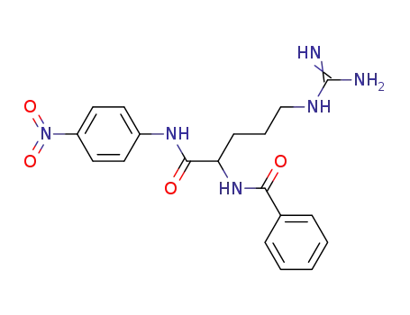 Molecular Structure of 911-76-2 (()-N-[4-[(aminoiminomethyl)amino]-1-[[(4-nitrophenyl)amino]carbonyl]butyl]benzamide)