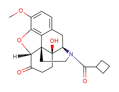Molecular Structure of 64643-72-7 ((5alpha)-17-(cyclobutylcarbonyl)-4,5-epoxy-14-hydroxy-3-methoxymorphinan-6-one)