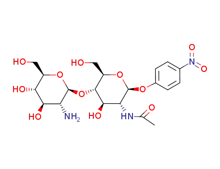 Molecular Structure of 219727-01-2 (p-nitrophenyl 2-amino-2-deoxy-β-D-glucopyranosyl-(1->4)-2-acetamido-2-deoxy-β-D-glucopyranoside)