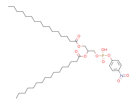 Molecular Structure of 189635-42-5 (Hexadecanoic acid,
1-[[[hydroxy(4-nitrophenoxy)phosphinyl]oxy]methyl]-1,2-ethanediyl ester)