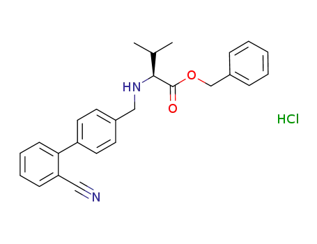 Molecular Structure of 137864-24-5 ((S)-2-[(2'-cyanobiphenyl-4-ylmethyl)amino]-3-methylbutyric acid benzyl ester hydrochloride)