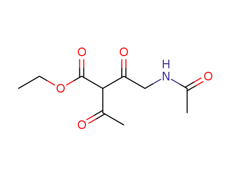 Molecular Structure of 105688-27-5 (Butanoic acid, 2-acetyl-4-(acetylamino)-3-oxo-, ethyl ester)