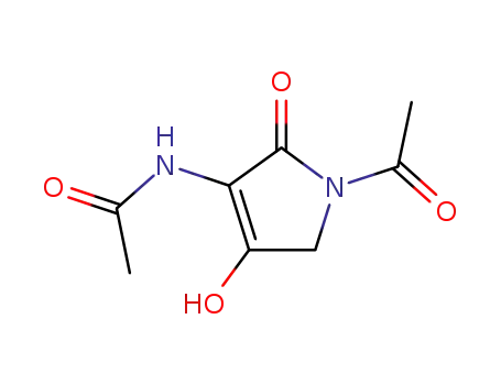 Molecular Structure of 105688-30-0 (Acetamide, N-(1-acetyl-2,5-dihydro-4-hydroxy-2-oxo-1H-pyrrol-3-yl)-)