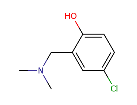Molecular Structure of 54828-00-1 (4-chloro-2-[(dimethylamino)methyl]phenol)