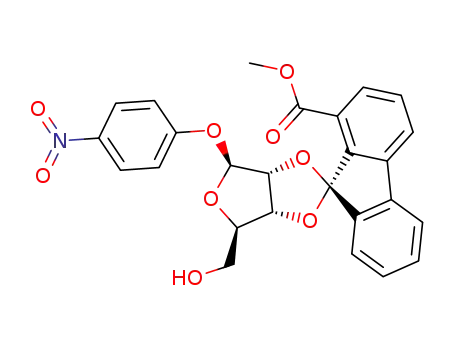Molecular Structure of 127179-71-9 (p-nitrophenyl endo-2',3'-O-(1-methoxycarbonyl-o,o'-biphenylenemethylidene)ribofuranoside)