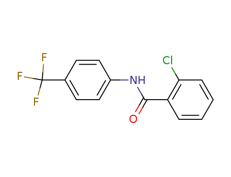 Molecular Structure of 3873-79-8 (2-Chloro-N-[4-(trifluoroMethyl)phenyl]benzaMide, 97%)