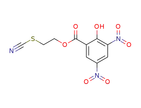 Molecular Structure of 102941-66-2 (2-Hydroxy-3,5-dinitro-benzoic acid 2-thiocyanato-ethyl ester)
