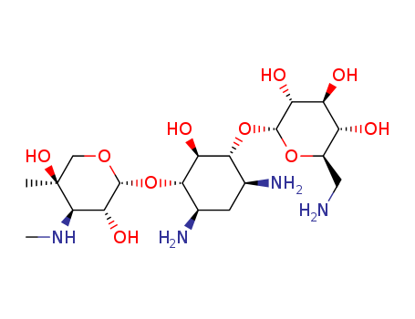 D-Streptamine,O-6-amino-6-deoxy-a-D-glucopyranosyl-(1?4)-O-[3-deoxy-4-C-methyl-3-(methylamino)-b-L-arabinopyranosyl-(1?6)]-2-deoxy- cas  36889-15-3