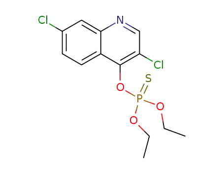 Molecular Structure of 93516-23-5 (Thiophosphoric acid O-(3,7-dichloro-quinolin-4-yl) ester O',O''-diethyl ester)