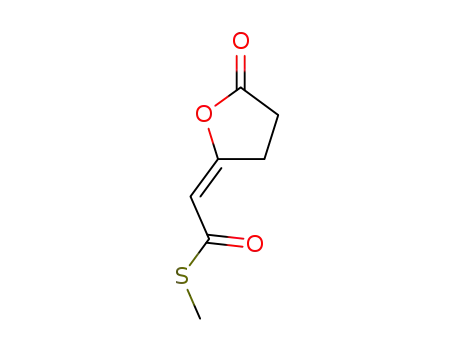 Molecular Structure of 79909-75-4 (S-methyl (E)-5-oxotetrahydrofuran-2-ylideneethanethioate)