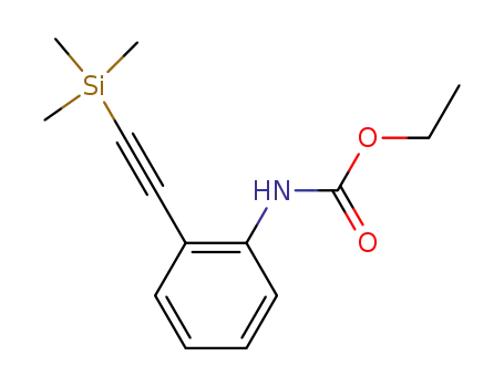 Molecular Structure of 104919-71-3 (Carbamic acid, [2-[(trimethylsilyl)ethynyl]phenyl]-, ethyl ester)
