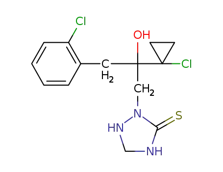 Molecular Structure of 222408-90-4 (2-[2-(1-chlorocyclopropyl)-3-(2-chlorophenyl)-2-hydroxypropyl]-1,2,4-triazolidine-3-thione)