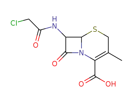Molecular Structure of 40818-86-8 ((6<i>R</i>)-7<i>t</i>-(2-chloro-acetylamino)-3-methyl-8-oxo-(6<i>r</i><i>H</i>)-5-thia-1-aza-bicyclo[4.2.0]oct-2-ene-2-carboxylic acid)