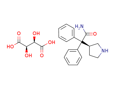 3-(S)-(+)-(1-carbamoyl-1,1-diphenylmethyl)pyrrolidine-L-(+)-tartarate