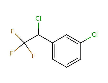 Molecular Structure of 81577-14-2 (1-Chloro-3-(1-chloro-2,2,2-trifluoro-ethyl)-benzene)