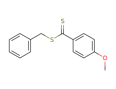 Molecular Structure of 93198-47-1 (Benzenecarbodithioic acid, 4-methoxy-, phenylmethyl ester)