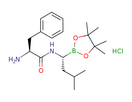 Molecular Structure of 1029701-41-4 ((CH<sub>3</sub>)2CHCH<sub>2</sub>CH(BO<sub>2</sub>C<sub>2</sub>(CH<sub>3</sub>)4)NHCOCH(CH<sub>2</sub>C<sub>6</sub>H<sub>5</sub>)NH<sub>3</sub><sup>(1+)</sup>*Cl<sup>(1-)</sup>=(CH<sub>3</sub>)2CHCH<sub>2</sub>CH(BO<sub>2</sub>C<sub>2</sub>(CH<sub>3</sub>)4)NHCOCH(CH<sub>2</sub>C<sub>6</sub>H<sub>5</sub>)NH<sub>3</sub>Cl)