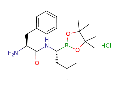 (CH<sub>3</sub>)2CHCH<sub>2</sub>CH(BO<sub>2</sub>C<sub>2</sub>(CH<sub>3</sub>)4)NHCOCH(CH<sub>2</sub>C<sub>6</sub>H<sub>5</sub>)NH<sub>3</sub><sup>(1+)</sup>*Cl<sup>(1-)</sup>=(CH<sub>3</sub>)2CHCH<sub>2</sub>CH(BO<sub>2</sub>C<sub>2</sub>(CH<sub>3</sub>)4)NHCOCH(CH<sub>2</sub>C<sub>6</sub>H<sub>5</sub>)NH<sub>3</sub>Cl