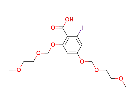 Molecular Structure of 132260-57-2 (4,6-bis<<(2-methoxyethoxy)methyl>oxy>-2-iodobenzoic acid)