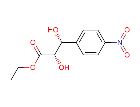 Molecular Structure of 142917-83-7 ((2S,3R)-2,3-Dihydroxy-3-(4-nitro-phenyl)-propionic acid ethyl ester)