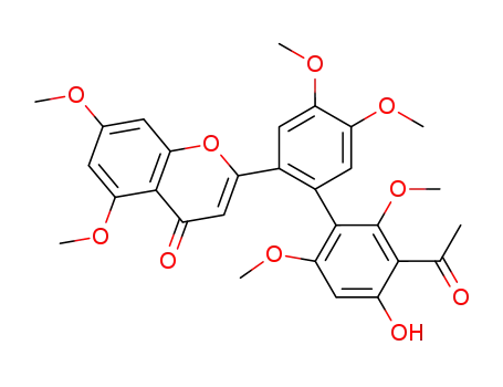 2-(3'-Acetyl-4'-hydroxy-4,5,2',6'-tetramethoxy-biphenyl-2-yl)-5,7-dimethoxy-chromen-4-one