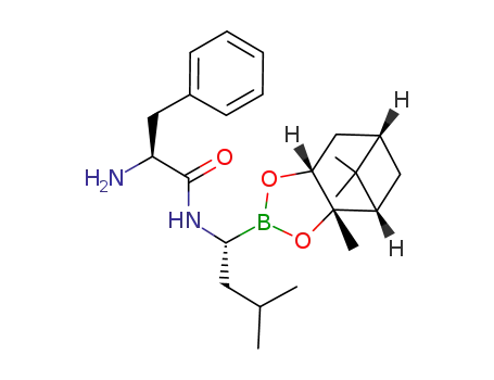Molecular Structure of 789472-91-9 (N-{(1S)-3-methyl-1-[(3aS,4S,6S,7aS)-3a,5,5-trimethylhexahydro-4,6-methano-1,3,2-benzodioxaborol-2-yl]butyl}phenylalanine amide)