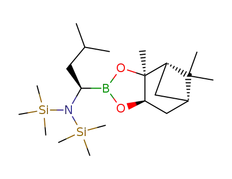 Molecular Structure of 514820-48-5 (1,1,1-trimethyl-N-{(1R)-3-methyl-1-[(3aS,4S,6S,7aR)-3a,5,5-trimethylhexahydro-4,6-methano-1,3,2-benzodioxaborol-2-yl]butyl}-N-(trimethylsilyl)silanamine)