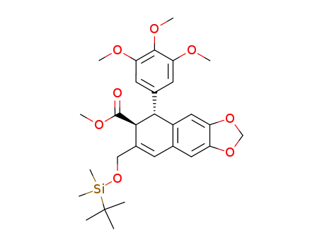 (-)-(1R,2S)-1-(3,4,5-trimethoxyphenyl)-2-(methoxycarbonyl)-3-<<(tert-butyldimethylsilyl)oxy>methyl>-6,7-(methylenedioxy)-1,2-dihydronaphtalene
