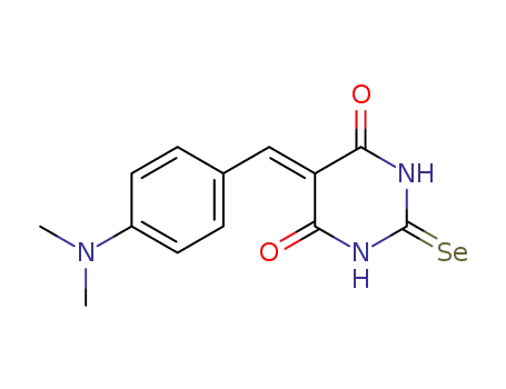 Molecular Structure of 89969-40-4 (4,6(1H,5H)-Pyrimidinedione,
5-[[4-(dimethylamino)phenyl]methylene]dihydro-2-selenoxo-)