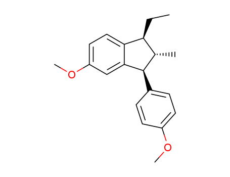 1H-Indene,1-ethyl-2,3-dihydro-5-methoxy-3-(4-methoxyphenyl)-2-methyl- cas  439-22-5