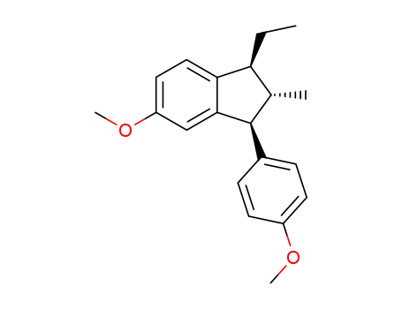 Molecular Structure of 439-22-5 (1-ethyl-5-methoxy-3-(4-methoxyphenyl)-2-methyl-2,3-dihydro-1H-indene)