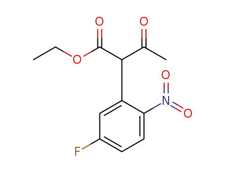 Molecular Structure of 1266659-05-5 (ethyl 2-(5-fluoro-2-nitrophenyl)-3-oxobutanoate)