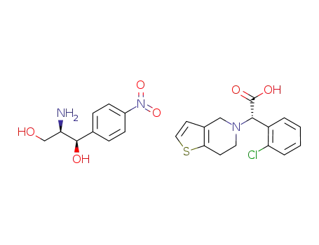 Molecular Structure of 917613-68-4 ((S)-(+)-α-(2-chlorophenyl)-6,7-dihydro-4H-thieno[3,2-c]pyridine-5-acetic acid, (1R,2R)-(-)-2-amino-1-(4-nitrophenyl)-1,3-propanediol salt)