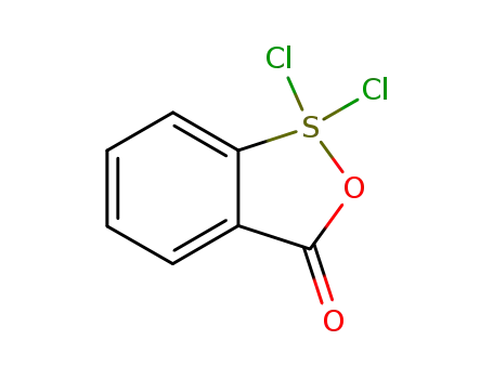 Molecular Structure of 66650-27-9 (1,1-dichloro-1λ<sup>4</sup>-benz[<i>c</i>][1,2]oxathiol-3-one)