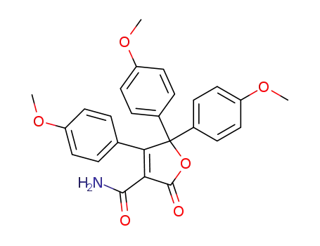 Molecular Structure of 96784-43-9 (2-Carbamoyl-3,4,4-tris(4-methoxyphenyl)-2-buten-4-olide)