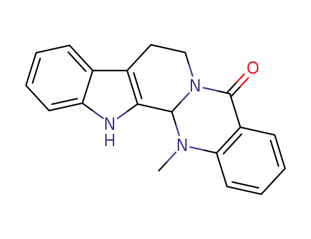 Molecular Structure of 518-17-2 (Indolo[2',3':3,4]pyrido[2,1-b]quinazolin-5(7H)-one, 8,13,13b,14-tetrahydro-14-methyl-, (13bS)-)