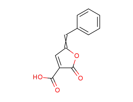 Molecular Structure of 69063-21-4 (3-Furancarboxylic acid, 2,5-dihydro-2-oxo-5-(phenylmethylene)-)