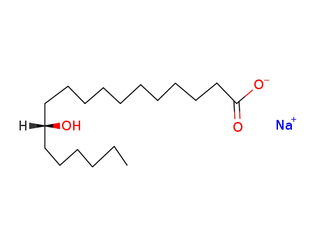 Molecular Structure of 13329-67-4 (sodium 12-hydroxyoctadecanoate)